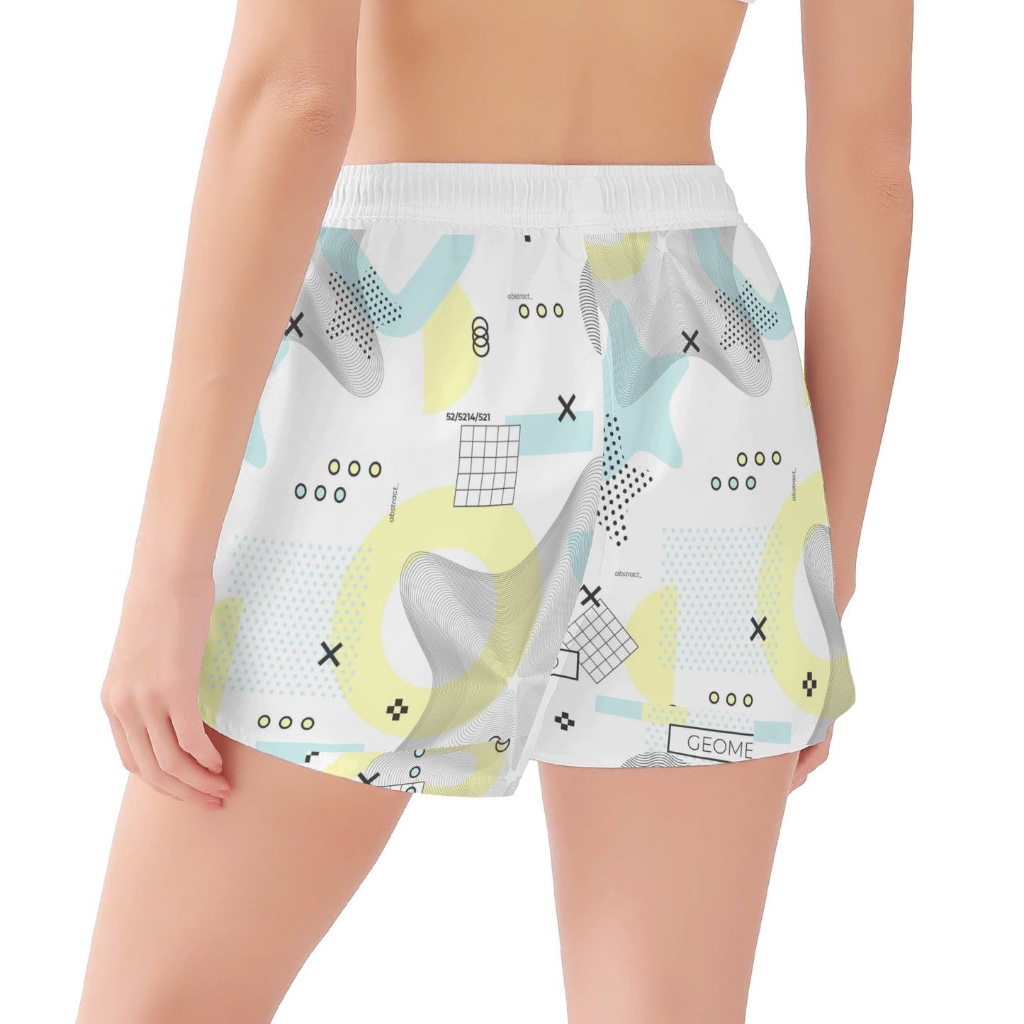 Summer Fit Womens Beach Shorts with Hand Pockets & Secure Drawstring Closure