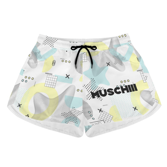 Summer Fit Womens Beach Shorts with Hand Pockets & Secure Drawstring Closure