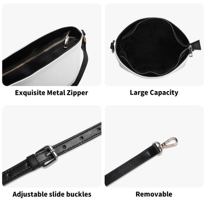 Elegant PU Leather Shoulder Bucket Bag for Women - Adjustable Strap & Secure Zipper Closure